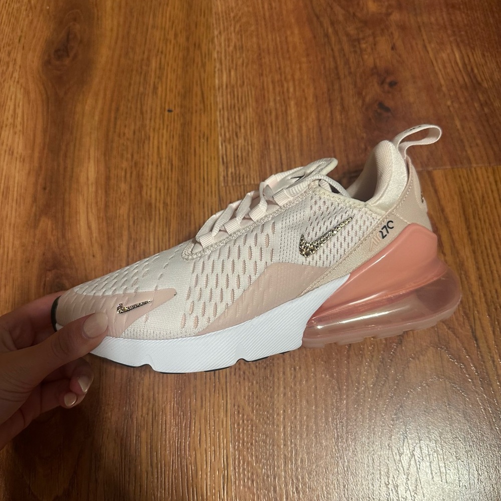 Nike Cream and Pink Air Max 270 Sneakers
